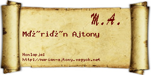 Márián Ajtony névjegykártya